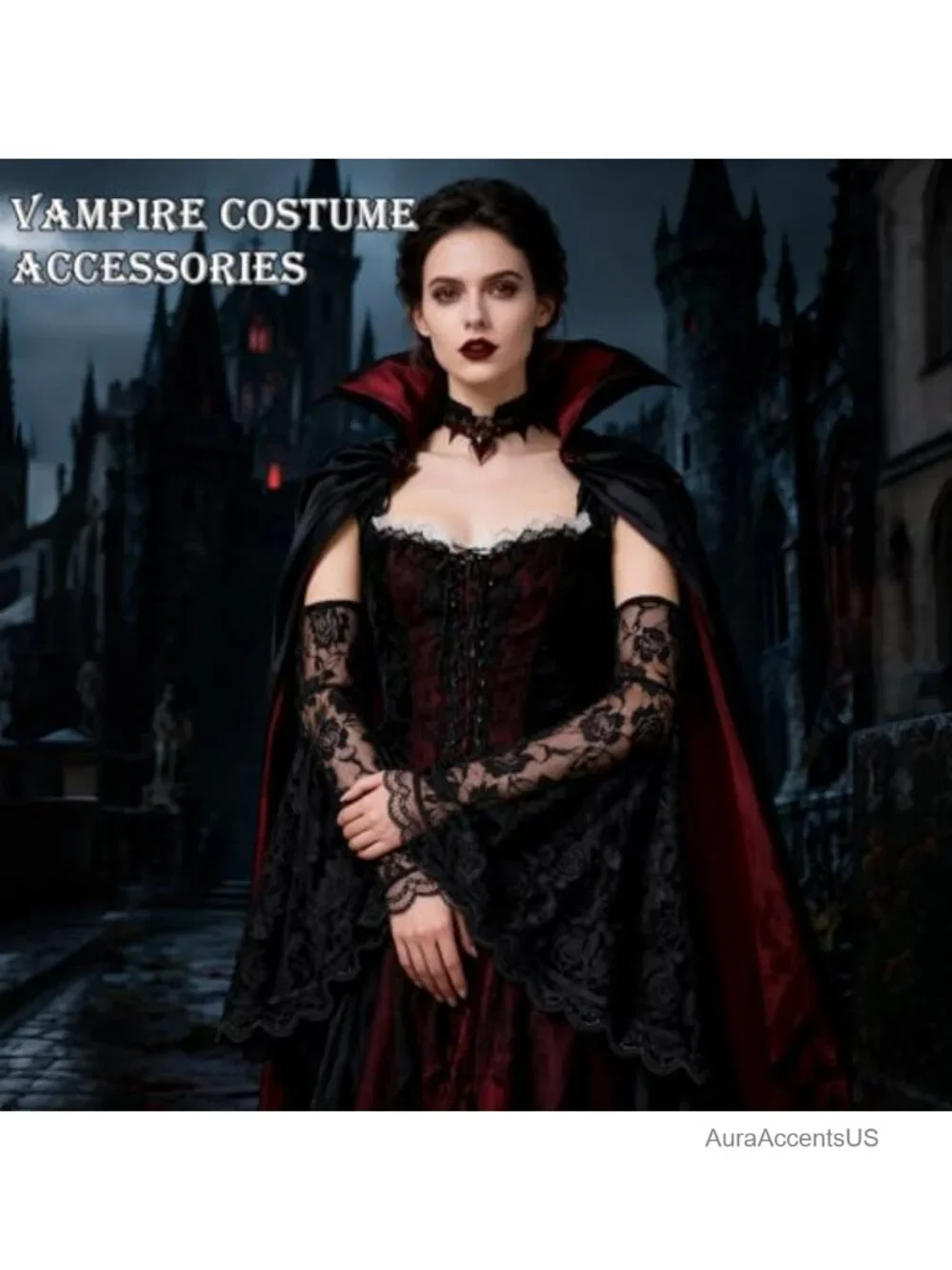 Victorian Lace Mesh Arm Sleeves Gothic Bell Sleeve Vampire Costume Accessory